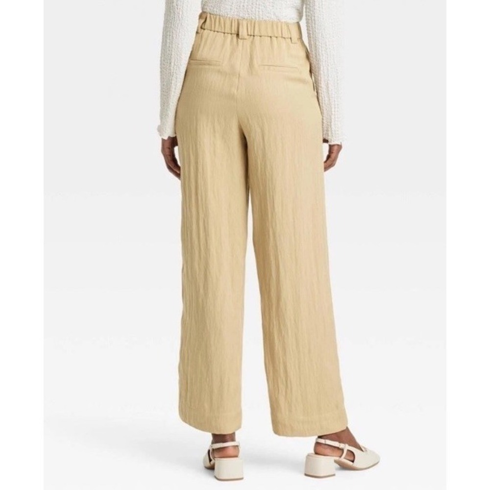 Women's High-Rise Straight Trousers - A New Day Beige SIZE 12 - Picture 2 of 5